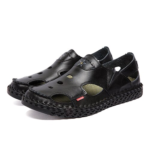 

Men's Sandals Loafers Slip-Ons Casual Classic Daily Office Career PU Black Yellow Brown Spring Summer