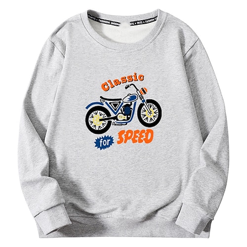 

Men's Sweatshirt Pullover Graphic Bicycle Print Daily Holiday Going out Hot Stamping Streetwear Casual Hoodies Sweatshirts Long Sleeve Light Khaki. Green