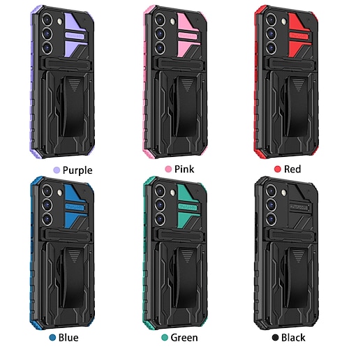 

Phone Case For Samsung Galaxy Back Cover A73 A53 A33 S22 Ultra Plus S21 FE S20 Bumper Frame Detachable Kickstand Solid Colored Armor TPU PC