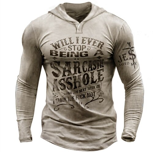 

Men's Unisex Pullover Hoodie Sweatshirt Graphic Prints Letter Print Daily Sports 3D Print Designer Casual Hoodies Sweatshirts Gray