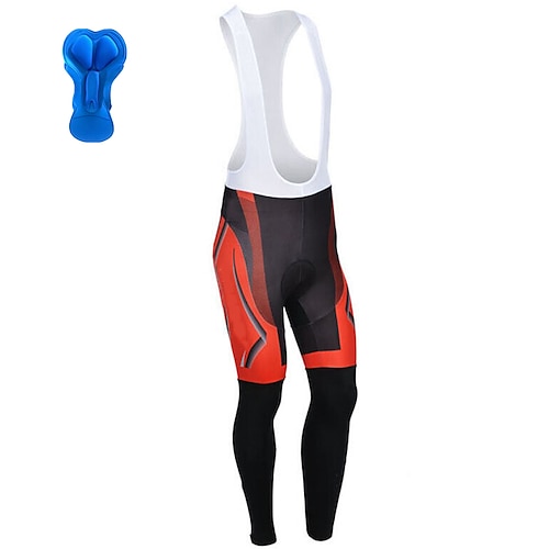 

21Grams Men's Cycling Bib Tights Bike Bottoms Mountain Bike MTB Road Bike Cycling Sports Geometic 3D Pad Cycling Breathable Quick Dry Red Polyester Spandex Clothing Apparel Bike Wear / Stretchy