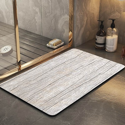 

Wood Grain Pattern Diatomaceous Earth Super Absorbent Bathroom Bath Mats E Creative Bathroom Rug Coral Velve New Design Stripe