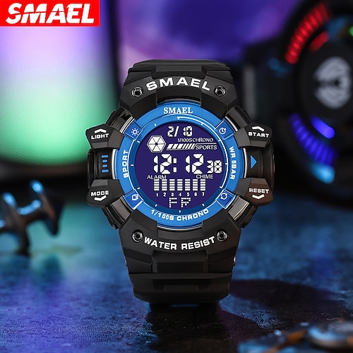 

SMAEL Electronic Digital Watch for Men Fashion Military Sport Wristwatch 5Bar Waterproof LED Display Watches with Auto Date
