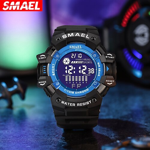 

SMAEL Electronic Digital Watch for Men Fashion Military Sport Wristwatch 5Bar Waterproof LED Display Watches with Auto Date