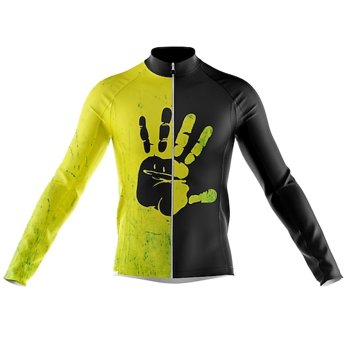 

Men's Cycling Jersey Long Sleeve Bike Jersey with 3 Rear Pockets Mountain Bike MTB Road Bike Cycling Cycling Breathable Ultraviolet Resistant Quick Dry Black Green Polyester Sports Clothing Apparel