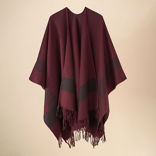 

Women's Shawl Wrap Poncho Ruana Cape Daily Holiday Tie Dye Cotton Polyester Casual Bohemia Warm 1 PC