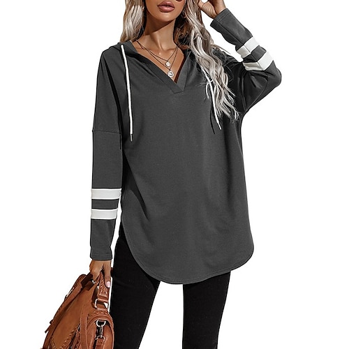 

Women's Hoodie Pullover Solid Color Casual Daily Sports Streetwear Casual Clothing Apparel Hoodies Sweatshirts Gray Army Green
