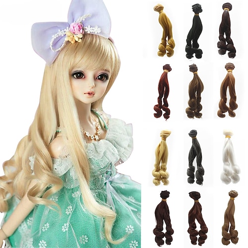 

SD BJD Doll Hair Wigs Heat Resistant Fiber Long Straight Natural Color Doll Wig BJD Doll Wig for BJD/SD Doll
