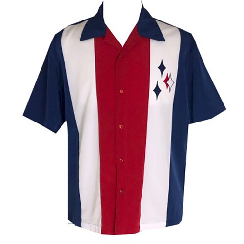 

Men's Shirt Striped Geometry Turndown Red Short Sleeve 3D Print Outdoor Street Button-Down Print Tops Fashion Casual Breathable / Summer / Spring / Summer