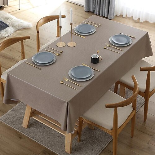 

Simple Style PVC Tablecloth Rectangle Tablecloth Waterproof,Oil-Proof,Anti-Scalding for Kitchen Dining,Party,Holiday,Christmas,Buffet