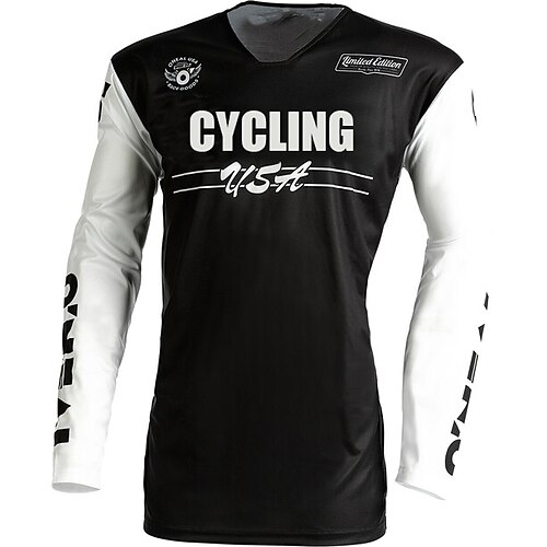 

21Grams Men's Downhill Jersey Long Sleeve Mountain Bike MTB Road Bike Cycling Black Bike Breathable Quick Dry Moisture Wicking Polyester Spandex Sports Letter & Number Clothing Apparel / Athleisure