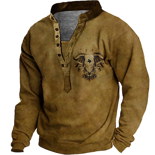 

Per uomo Unisex Felpa Maglione Felpa con cappuccio abbottonata Blu Marrone Colletto Mao Animali Stampe astratte Stampa Informale Giornaliero Sport Stampa 3D Streetwear Originale Informale Primavera