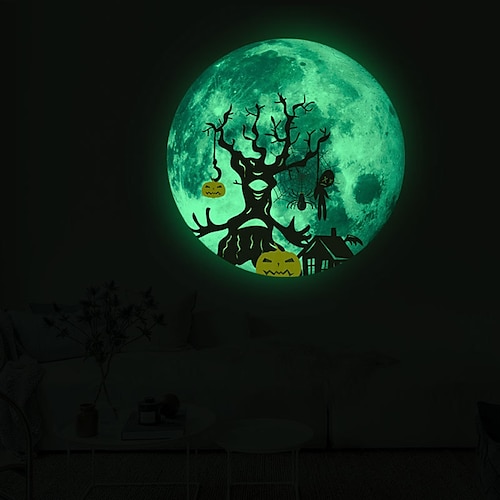 

Luminous Halloween Cartoon Dead Tree holiday Wall Stickers Living Room / Kids Room & kindergarten Removable Pre-pasted PVC Home Decoration Wall Decal 1pc
