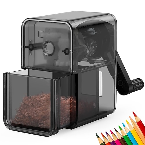 

Pencil Sharpener Black Manual Pencil Sharpener with Stronger Helical Blade to Fast Sharpen for Kids School Classroom Home Artists Ideal for No.2/Colored/Art Pencils