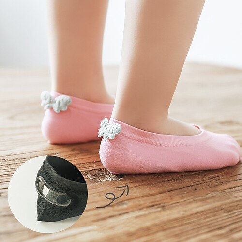 

Toddler Girls' Children's Day Socks Gray Pink Solid Colored Fall Spring Sweet Daily Wear 1-12 Years