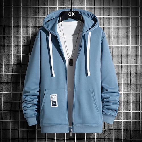 

Herren Kapuzenshirt mit durchgehendem Reißverschluss Jacke Sweatjacke Schwarz Blau Grau Mit Kapuze Feste Farbe Sport Natur Strassenmode Cool Casual Groß und hoch Winter Herbst Bekleidung