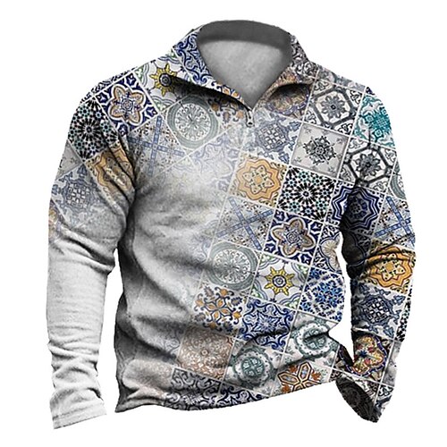 

Men's Unisex Zip Up Sweatshirt Pullover Light gray Gray Half Zip Graphic Prints Zipper Print Daily Sports 3D Print Designer Casual Big and Tall Spring & Fall Clothing Apparel Hoodies Sweatshirts