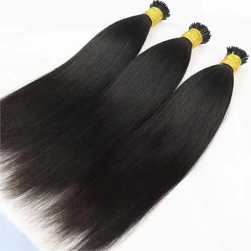 

Fusion / I Tip Hair Extensions Remy Human Hair 1 set Pack Yaki Straight Natural Hair Extensions / Daily Wear