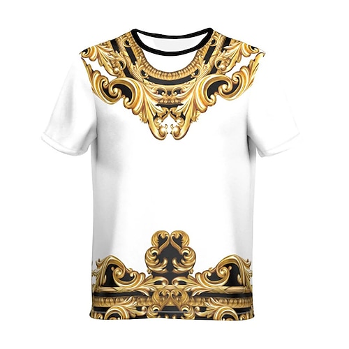 

Men's Unisex T shirt Tee Floral Graphic Prints Crew Neck White 3D Print Outdoor Street Short Sleeve Print Clothing Apparel Sports Casual Classic Big and Tall / Summer / Summer