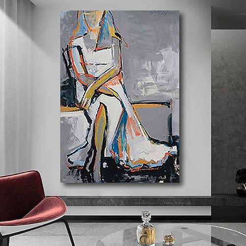 

Oil Painting Handmade Hand Painted Wall Art Abstract Modern Figure Girl Lady Heavy Oils Home Decoration Decor Stretched Frame Ready to Hang
