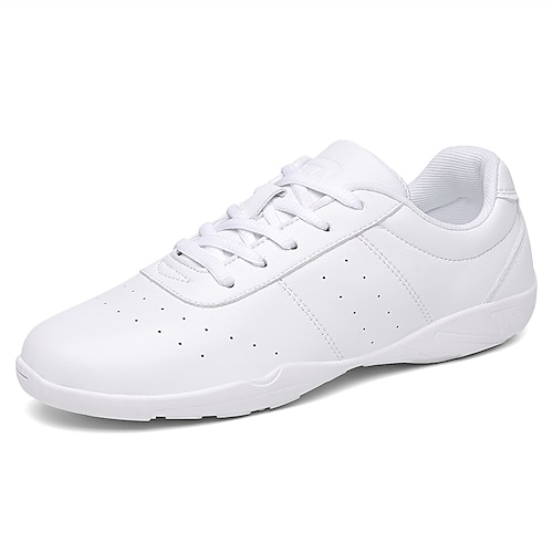 

Women's Dance Sneakers Training Indoor Plus Size Sneaker Flat Heel Round Toe Lace-up Adults' Children's White