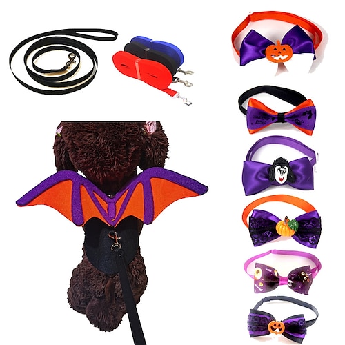 

8 Pcs Pet Bat Wings Transformed Into Accessories Halloween Creative Cat Dog Small Dog Pet Bow Tie