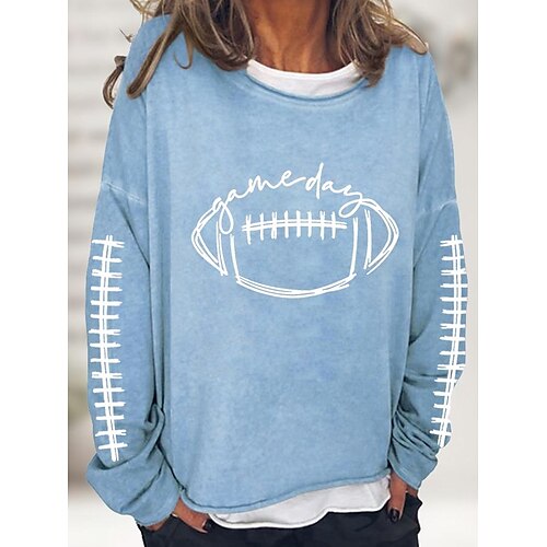 

Women's Pullover Basic Casual Print Green Black Khaki Spheres Loose Casual Crew Neck Long Sleeve S M L XL XXL 3XL