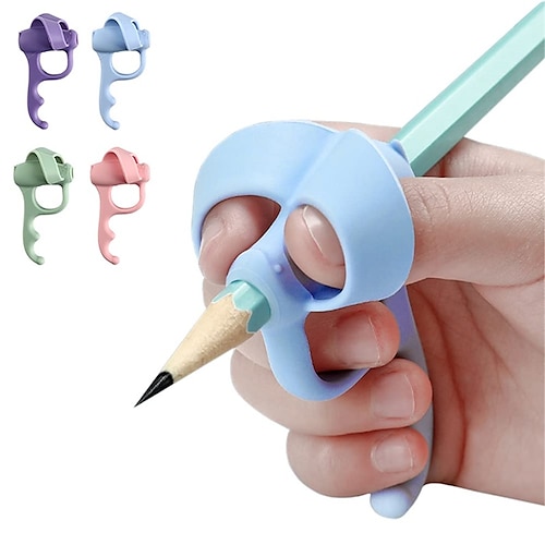 

4 Pieces Pencil Grips Trainer for Both Left-Handed and Right-Handed Kids Handwriting Aid Correction Tool for Preschool Homeschool Kindergarten Classroom