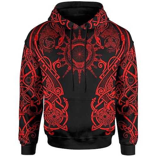 

Men's Unisex Pullover Hoodie Sweatshirt Hooded Graphic Prints Print Sports Outdoor Daily Sports 3D Print Basic Streetwear Hoodies Sweatshirts Long Sleeve Red