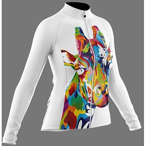 

Women's Cycling Jersey Long Sleeve Bike Jersey with 3 Rear Pockets Mountain Bike MTB Road Bike Cycling Cycling Breathable Ultraviolet Resistant Quick Dry White Black Polyester Sports Clothing Apparel
