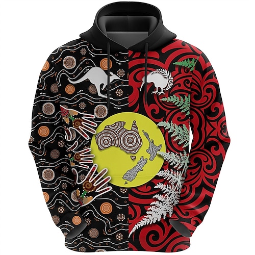 

Men's Unisex Hoodie Pullover Hoodie Sweatshirt Tribal Graphic Prints Print Hooded Daily Sports 3D Print Designer Casual Hoodies Sweatshirts Long Sleeve Red