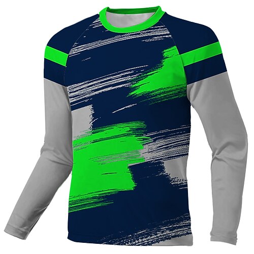 

Men's Downhill Jersey Long Sleeve Green Graffiti Bike Breathable Quick Dry Polyester Spandex Sports Graffiti Clothing Apparel / Stretchy