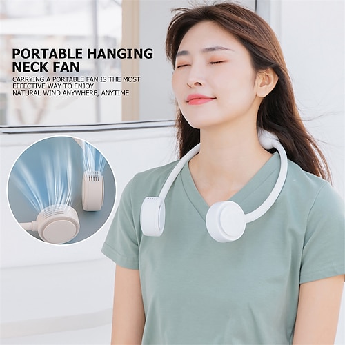 

OTOLAMPARA Hanging Neck Fan For Sports Noise reduction 1PC Electric Personal USB Rechargeable Three Gears Double Neck Cooler Fan