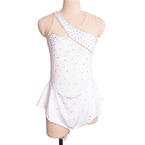 

Figure Skating Dress Women's Girls' Ice Skating Dress White Red Open Back High Elasticity Training Competition Skating Wear Crystal / Rhinestone Sleeveless Ice Skating Figure Skating / Winter