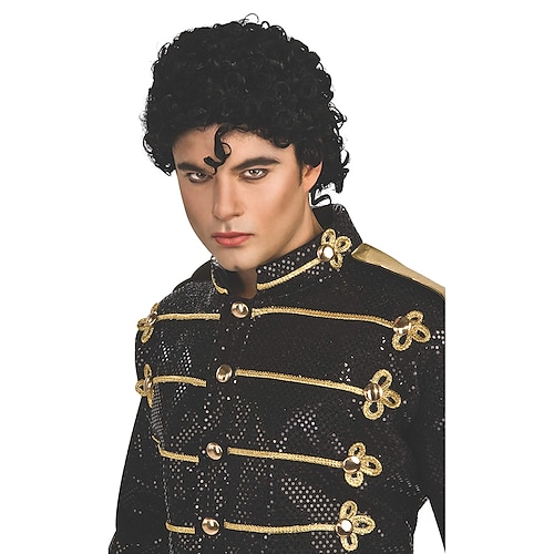 

Rubie's Michael Jackson Wig ynthetic Wig Curly With Bangs Wig Medium Length Blonde Synthetic Hair Women's Soft Easy to Carry Fashion Blonde