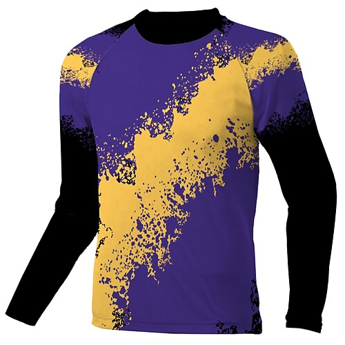 

Men's Downhill Jersey Long Sleeve Purple Graffiti Bike Breathable Quick Dry Polyester Spandex Sports Graffiti Clothing Apparel / Stretchy