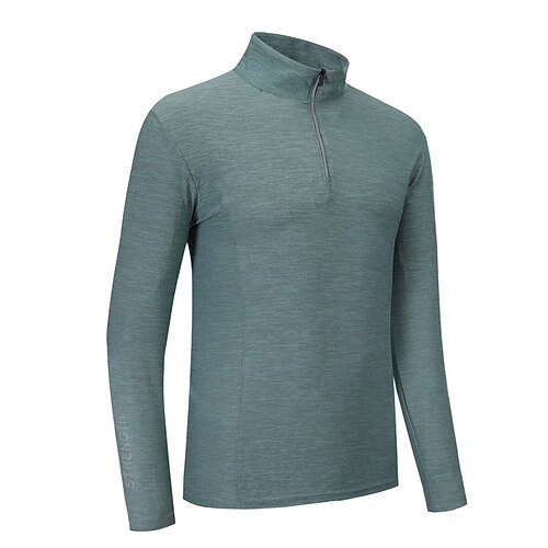 

Men's Workout Shirt Running Shirt Half Zip Long Sleeve Top Athletic Winter Spandex Breathable Quick Dry Moisture Wicking Gym Workout Running Active Training Sportswear Activewear Dark Grey Black Army