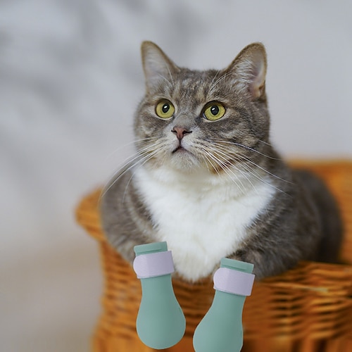 

Silicone Cat Foot Cover Anti-cat Paw Gloves Hug Cat Feeding Medicine Anti-scratch Foot Cover Cat Bath Supplies
