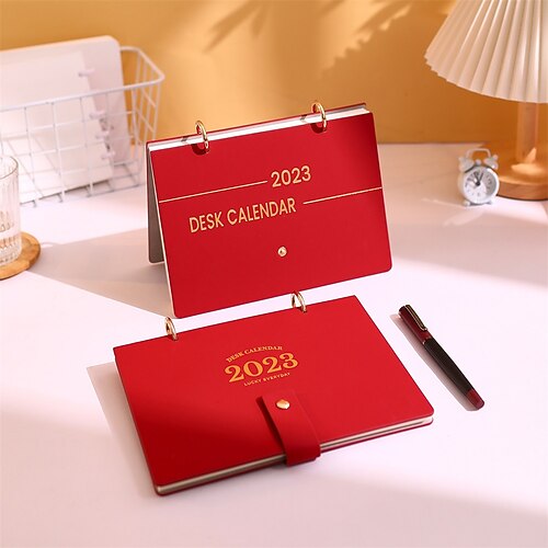 

2023 Wall Calendar Planner Retro Classic PU Hardcover Portable Classsic Agenda Planner 56 Pages for School Office Business