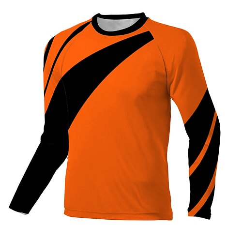 

Men's Downhill Jersey Long Sleeve Orange Patchwork Bike Breathable Quick Dry Polyester Spandex Sports Patchwork Clothing Apparel / Stretchy