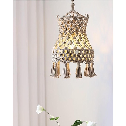 

Macrame Lamp Shade Boho Hanging Pendant Light Cover Modern Office Bedroom Living Room Nursery Dorm Room Bohemian Home Decor