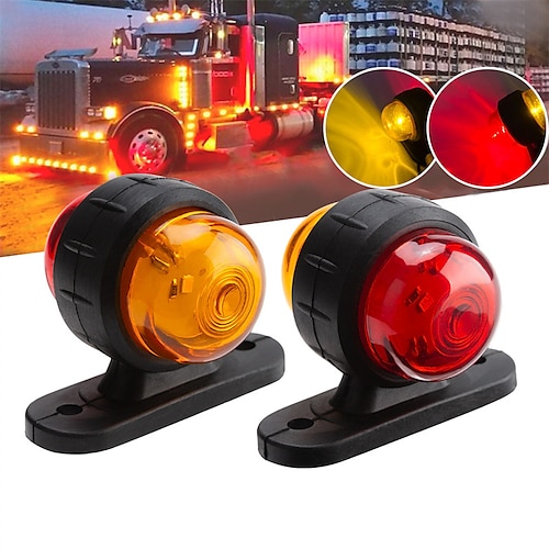 

OTOLAMPARA 1PCS Automatic Stop Signal 12V 24V Replacement Parts Mini Durable Trailer Truck Universal Safety Turn Signal Warning Amber Red Lightness