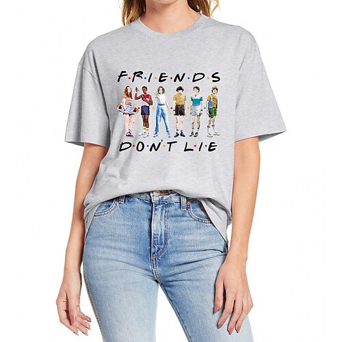 

Inspired by Stranger Things Eleven Friends Don't Lie T-shirt Souvenir 100% Polyester Print Harajuku Graphic Kawaii T-shirt For Men's / Women's / Couple's