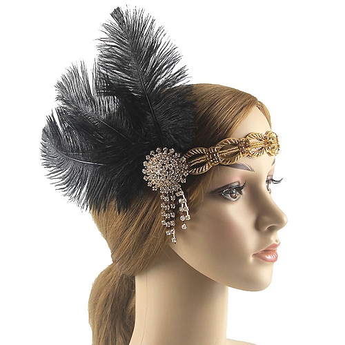 

Headbands Headdress Head Chain Artificial feather Polyester / Polyamide Bucket Hat Party / Evening Holiday Vintage Style With Feather Headpiece Headwear