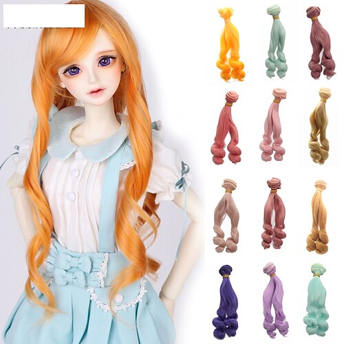 

SD BJD Doll Hair Wigs Heat Resistant Fiber Long Straight Natural Color Doll Wig BJD Doll Wig for BJD/SD Doll 6inch