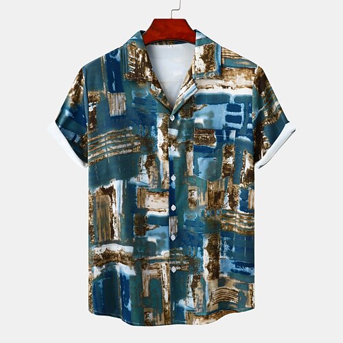 

Men's Shirt Graphic Turndown Rainbow Short Sleeve Casual Daily Tops Tropical