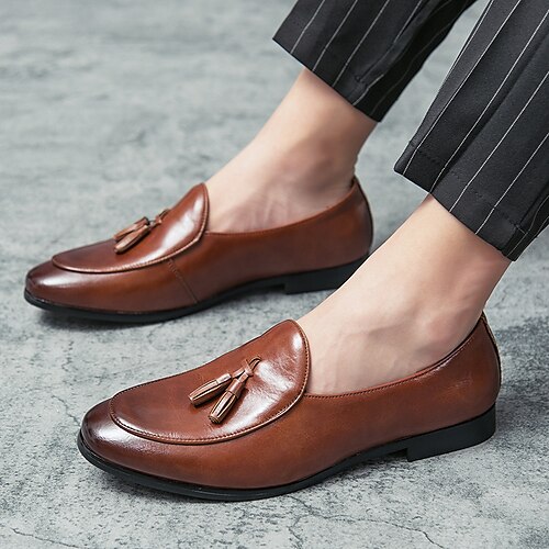 

Men's Loafers & Slip-Ons Casual Classic Daily Office & Career PU Black Brown Spring Summer