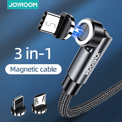 

1 Pack Joyroom Multi Charging Cable 3.9ft USB A to Type C / Micro / IP 2.4 A Charging Cable Fast Charging High Data Transfer Nylon Braided 3 in 1 Magnetic For iPad Samsung Xiaomi Phone Accessory