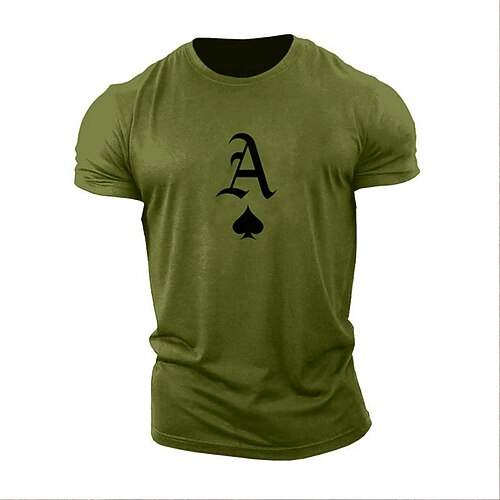 

Men's Unisex T shirt Tee Hot Stamping Graphic Prints Letter Crew Neck Street Daily Print Short Sleeve Tops Designer Casual Big and Tall Sports Army Green / Summer / Summer