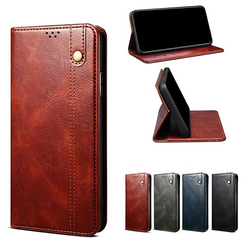 

Phone Case For Nothing Phone 1 Full Body Case Wallet Card Holder Slots Magnetic Flip Solid Colored PU Leather